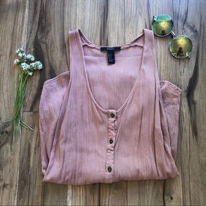 Pink Buttoned Tank